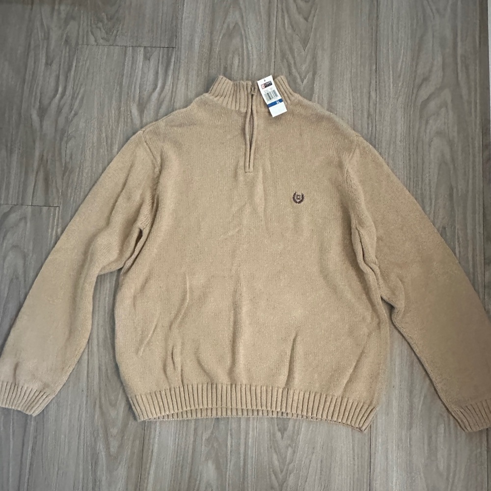 Chaps Men's Beige Zip-Up Sweater